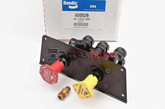 Кран стояночного тормоза в кабине(красн.+желтый) 5 отверстий под резьбу*